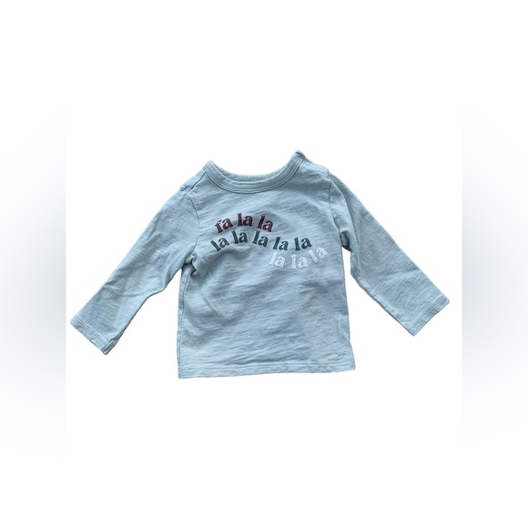 Little Co. Size 6 Months Fa La La Organic Holiday Christmas Long Sleeve Shirt - Picture 1 of 4